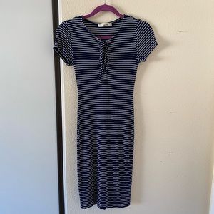Striped Navy Blue Dress
